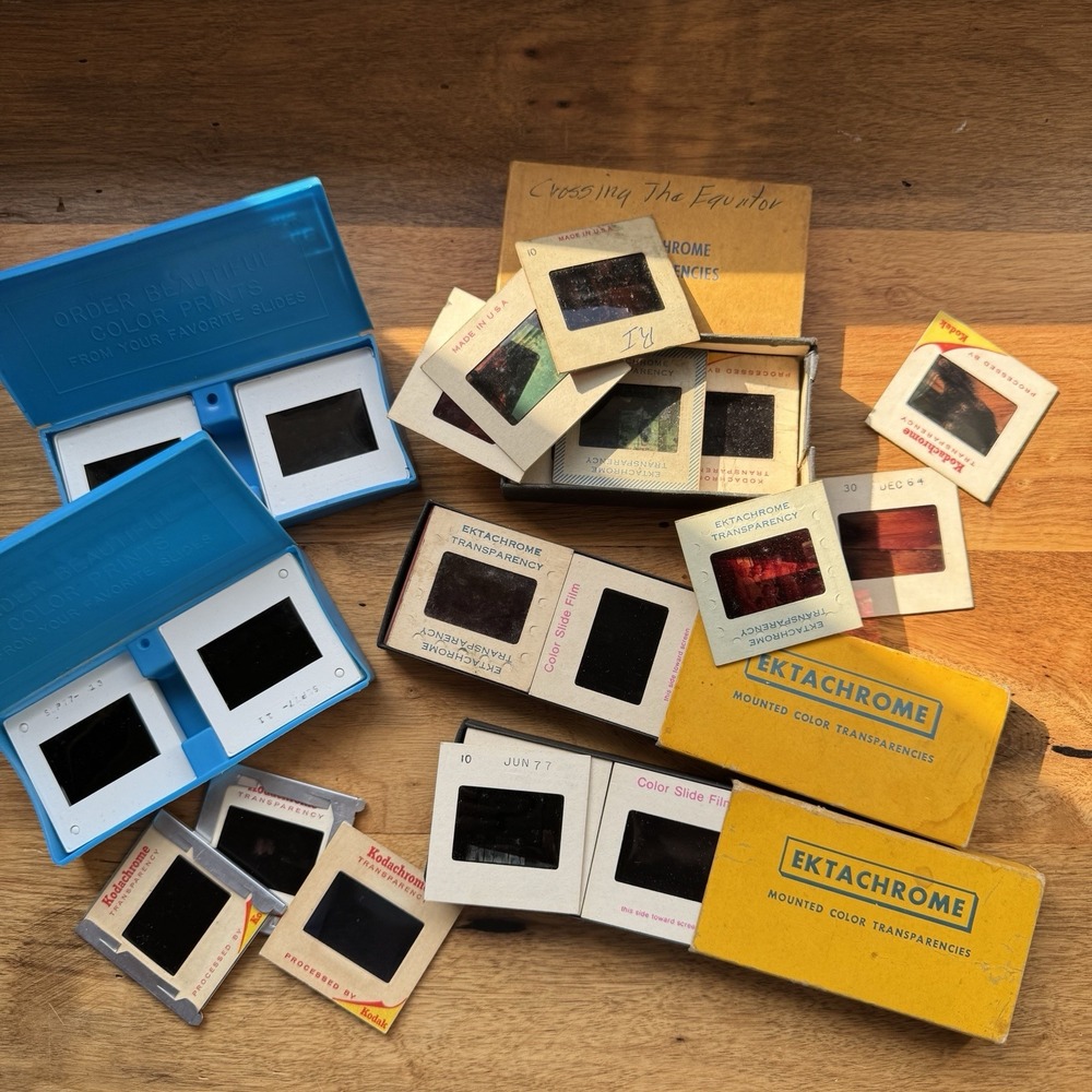Vintage Lot Estate Photo Slide 35mm 60s 70s Unsearched Kodak Equator Land People